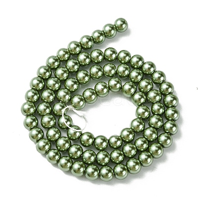 Eco-Friendly Dyed Glass Pearl Bead Strands HY-A008-6mm-RB025-1