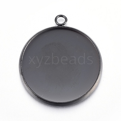 Stainless Steel Pendant Cabochon Settings STAS-L211-03E-B-1