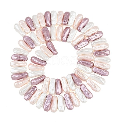 Electroplated Glass Pearl Beads Strands GL-CBA64F3-01B-1