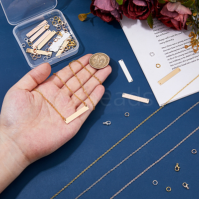DIY Rectangle Pendant Necklaces Making Kits DIY-HS0001-81-1