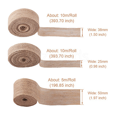 3 Rolls 3 Styles Burlap Ribbon OCOR-YS0001-04-1