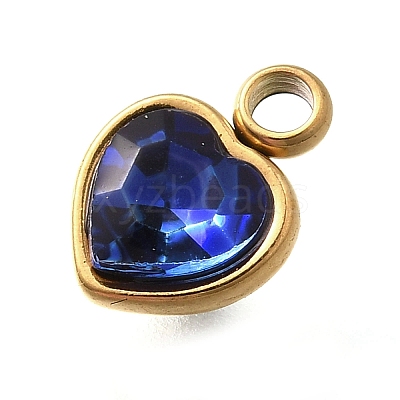 304 Stainless Steel with Rhinestone Pendants STAS-Q346-01G-02-1