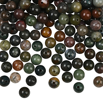 100Pcs Natural Indian Agate Beads G-SP0001-20B-1