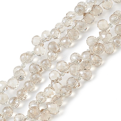 Transparent Electroplate Glass Beads Strands EGLA-F152B-PL03-1