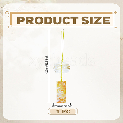 Glass Round Wind Chimes AJEW-WH0270-709A-1