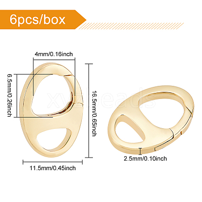 6Pcs Brass Spring Gate Rings KK-BC0009-99-1