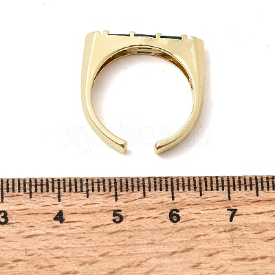 Brass Micro Pave Cubic Zirconia Cuff Open Rings for Women RJEW-L343-02G-02-1