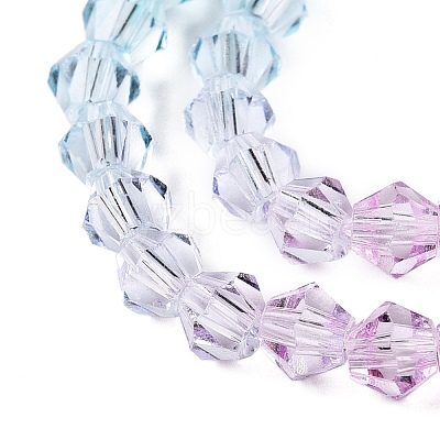 Gradient Color Baking Paint Glass Bead Strands DGLA-A039-T6mm-A05-1