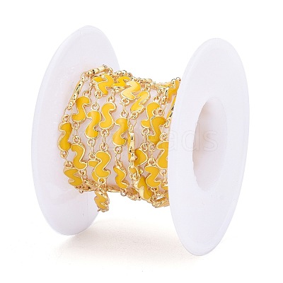 Handmade Alloy Enamel S Shape Link Chains ENAM-F138-05C-RS-1