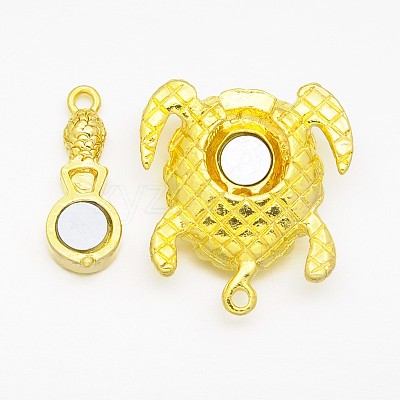 Alloy Rhinestones Magnetic Clasps with Loops X-ALRI-O015-02-1