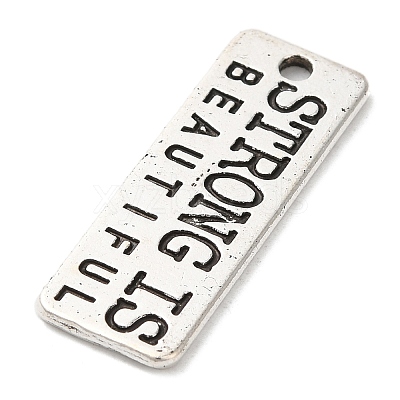 Rectangle Tibetan Style Alloy Pendants TIBEP-S295-50AS-RS-1