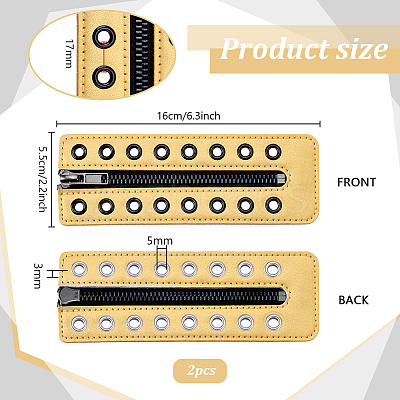 2Pcs PU Zipper Accessories FIND-PH0028-27C-1