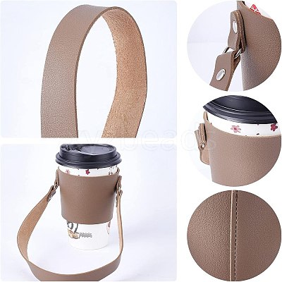 PU Leather Heat Resistant Reusable Cup Sleeve AJEW-GF0003-90C-1