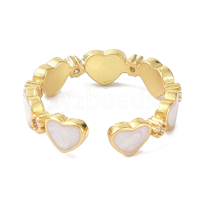 Heart Real 18K Gold Plated Cuff Rings for Girl Women Gift X-ZIRC-C021-05G-1