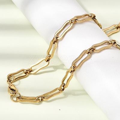 304 Stainless Steel Link Chain Bracelet & Necklace Jewelry Sets SJEW-L199-14G-1