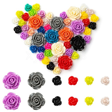 50Pcs Opaque Resin Cabochons CRES-YW0001-22-1