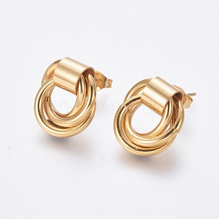 304 Stainless Steel Stud Earrings EJEW-L241-03G-1