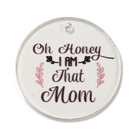 Mother's Day Opaque Acrylic Pendants BACR-C001-02C-1