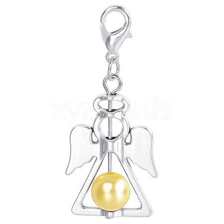 Alloy Angel Pendant Decorations KEYC-PW0009-04E-1