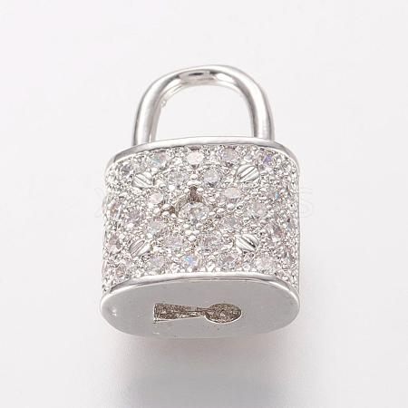 Brass Micro Pave Cubic Zirconia Pendants ZIRC-K060-08P-1