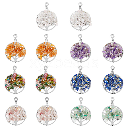 SUPERFINDINGS 14Pcs 7 Styles Zinc Alloy European Dangle Charms G-FH0001-82-1