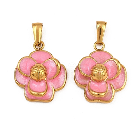 304 Stainless Steel Enamel Pendants STAS-P438-12B-G-1