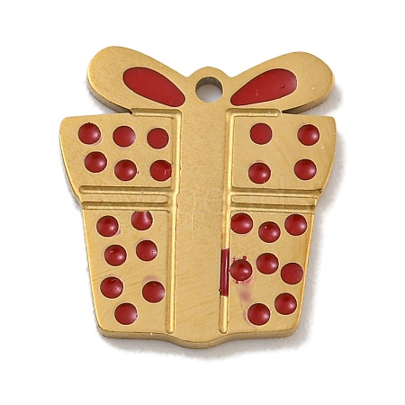 Christmas Theme 304 Stainless Steel Enamel Charms STAS-Z093-02C-1