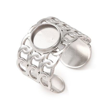 304 Stainless Steel Cable Chain Cuff Ring Components SA-CBA94B1-01P-01-1