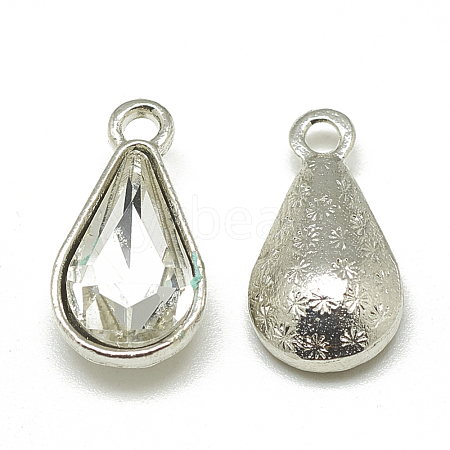 Alloy Glass Pendants PALLOY-T029-8x13mm-01-1