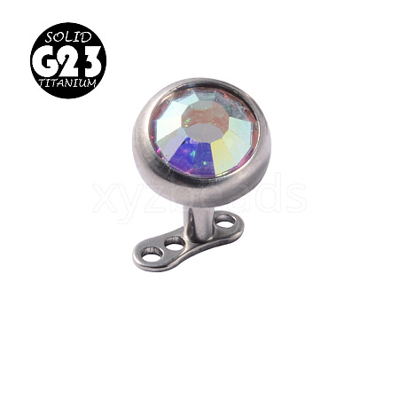 G23 Titanium Cubic Zirconia Dermal Anchor Base/Top for Women Men WG953A3-14-1