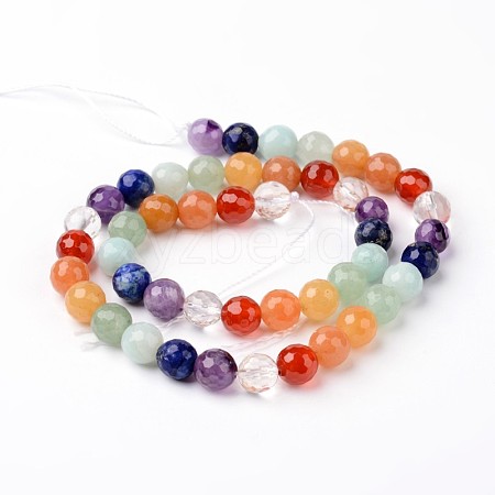 Natural Mixed Stone Beads Strands G-J376-24-8mm-1