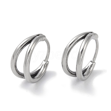 316 Surgical Stainless Steel Hoop Earrings EJEW-P274-06AS-1