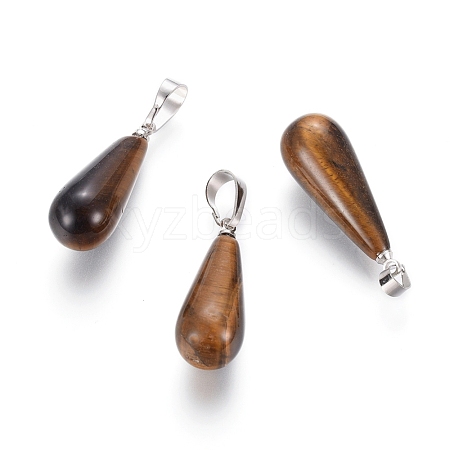 Natural Tiger Eye Pendants G-G804-A07-1