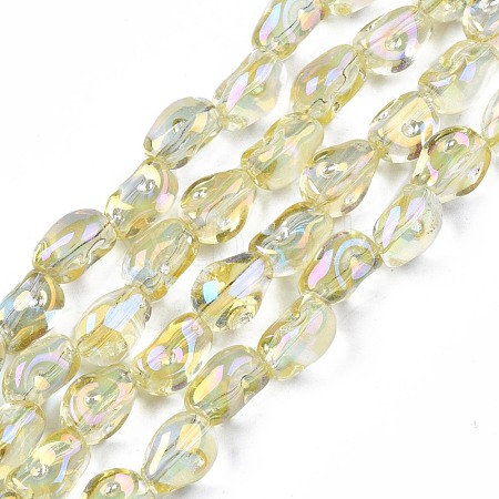 Electroplate Transparent Glass Beads Strands EGLA-N006-028-A03-1