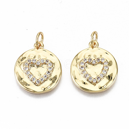 Brass Micro Pave Clear Cubic Zirconia Pendants ZIRC-S067-138-NF-1