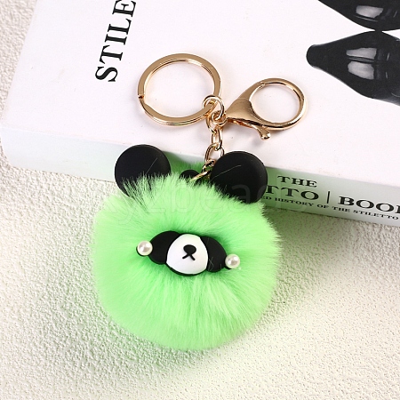 Red Pnada Furry Pom-Pom Keychain for Women PW-WG95C5D-05-1