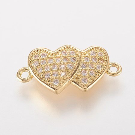 Brass Micro Pave Cubic Zirconia Links X-ZIRC-K061-100G-1