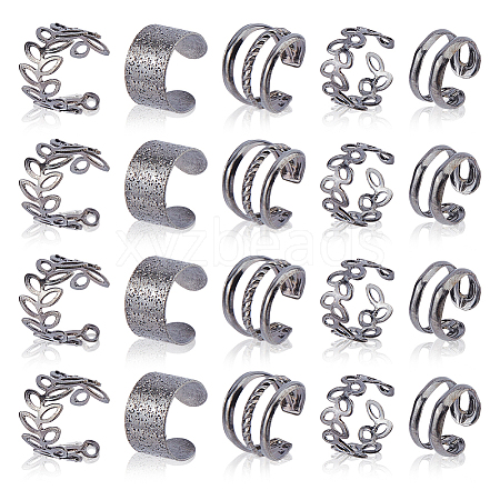 16 Bags Alloy C-Shaped Cuff Earrings for Unisex EJEW-DC0001-49B-1