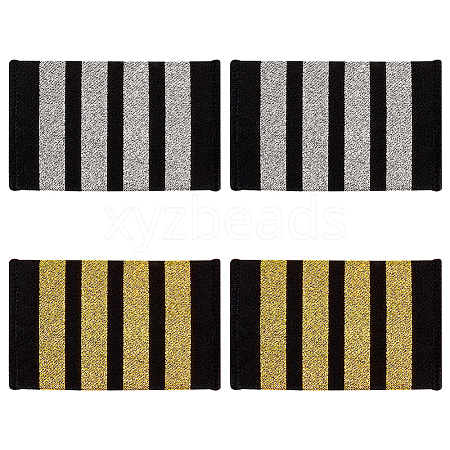 AHADERMAKER 4 Pairs 2 Colors Stripe Pattern Polyester Epaulettes FIND-GA0003-48-1