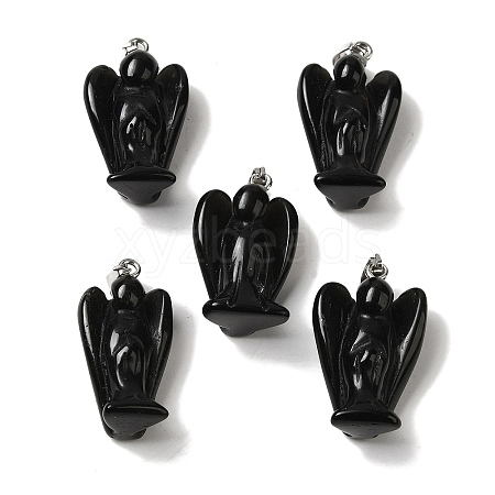 Natural Obsidian Pendants G-C095-03P-08-1