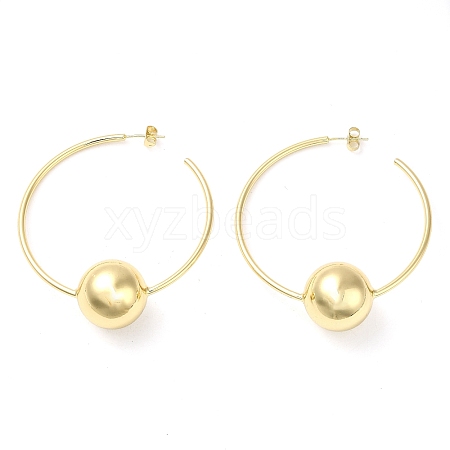 Rack Plating Brass Ring with Ball Stud Earrings EJEW-M228-02G-1