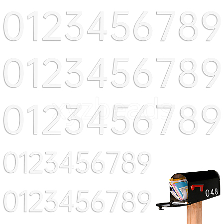 50Pcs 10 Styles Acrylic 3D Digital Number Plate AJEW-DL0001-11-1