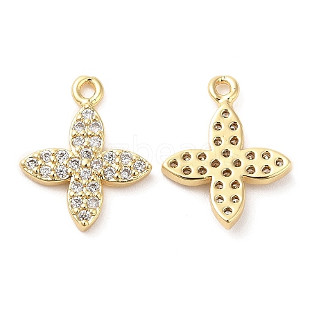 Brass Micro Pave Cubic Zirconia Charms X-KK-F855-13G-1