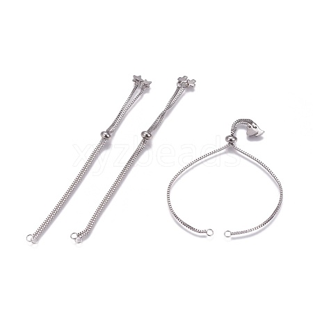 Tarnish Resistant Stainless Steel Slider Bracelet Making AJEW-JB00478-1