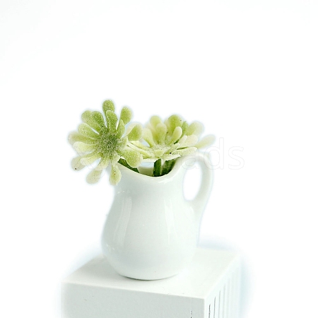 Resin Milk Bottle Flocking Flower Dessert Model PW-WG09933-08-1