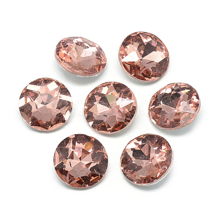 Pointed Back Glass Rhinestone Cabochons RGLA-T029-14mm-06-1