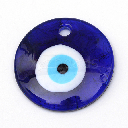 Handmade Evil Eye Lampwork Pendants LAMP-R134-40mm-01-1