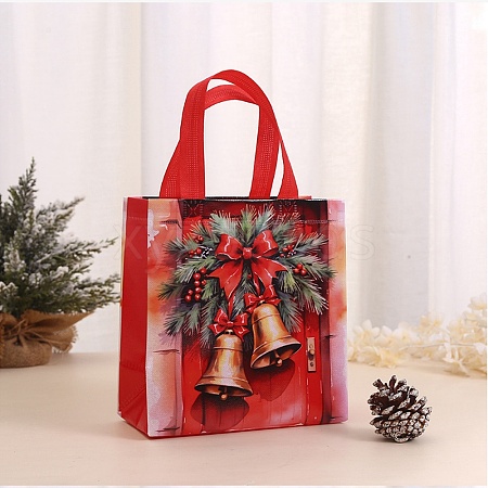 Rectangle Christmas No Woven Fabric Printed Tote Bags ABAG-P015-03C-1