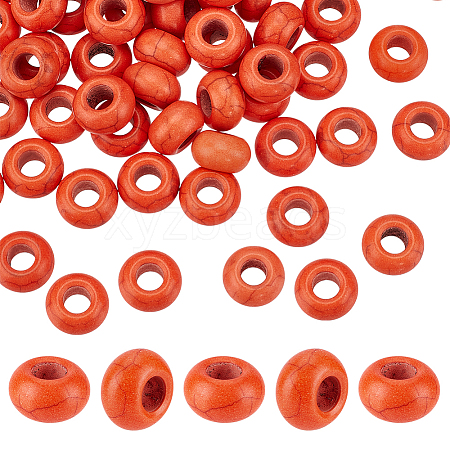 60Pcs Dyed Synthetic Turquoise European Beads SPDL-PH0001-04-1