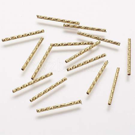 Rack Plating Brass Tube Beads X-KK-A142-005G-1